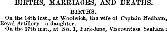 BIRTHS. MARRIAGES. AND DEATHS BIRTHS. On...
