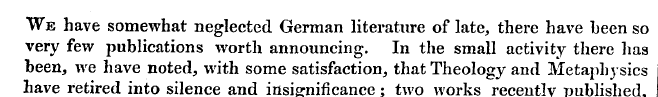 We have somewhat neglected German litera...