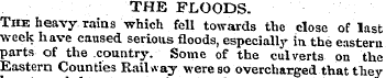 THE FLOODS. The heavy rains which fell t...