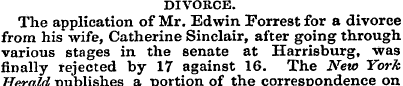 DIVORCE. The application of Mr. Edwin Fo...
