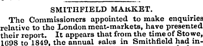 SMITHFIELD MARKET. The Commissioners app...
