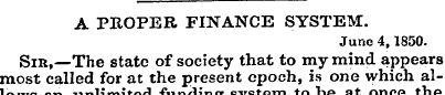 A PROPER FINANCE SYSTEM!. June 4,1850. S...