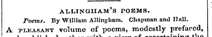 allingham's poems. Poems. By William All...