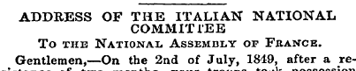 ADDRESS OF THE ITALIAN NATIONAL COMMIT T...