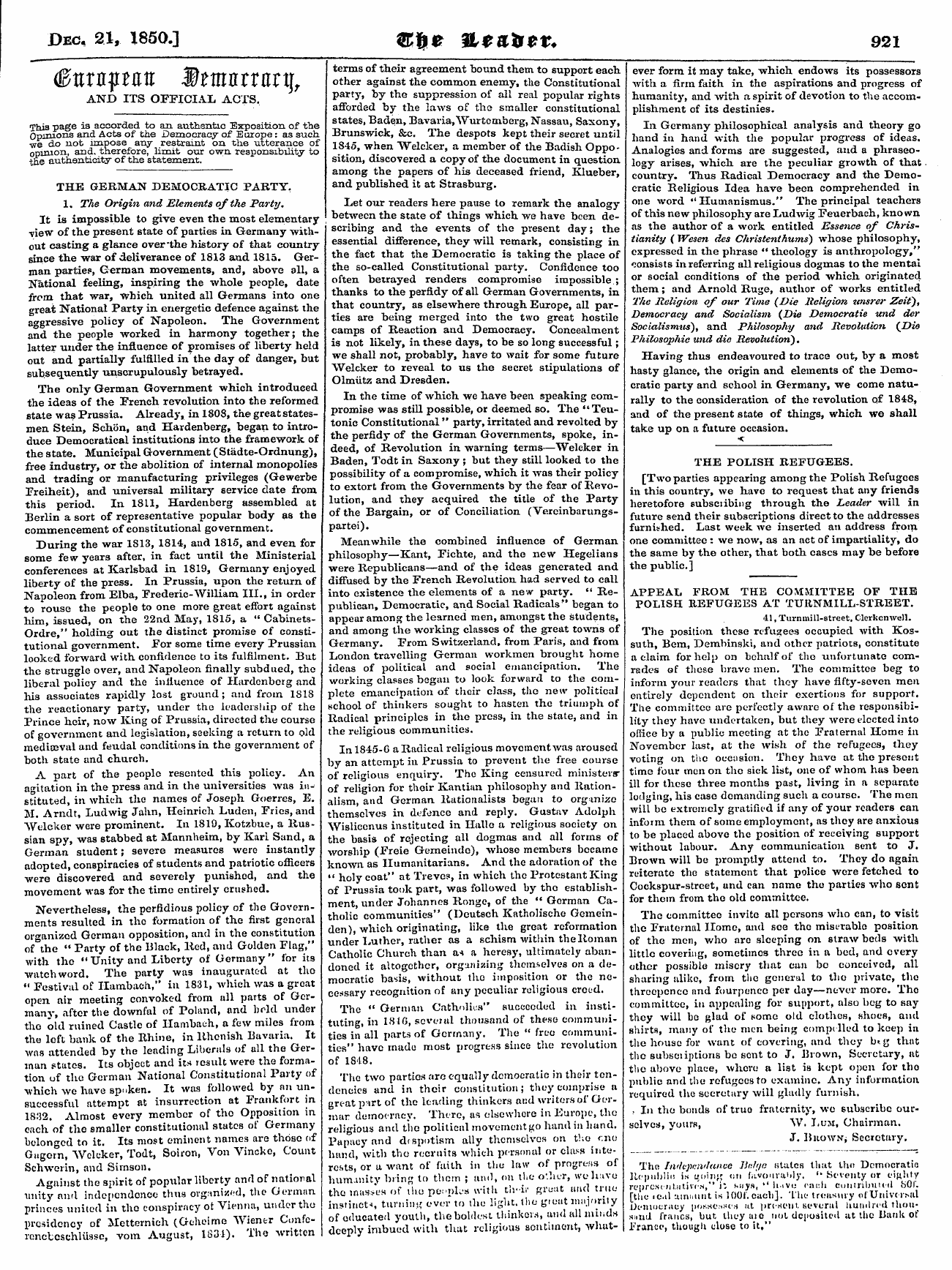 Leader (1850-1860): jS F Y, Country edition - Dec, 21, 1850.] &$£&£&&£?« 921