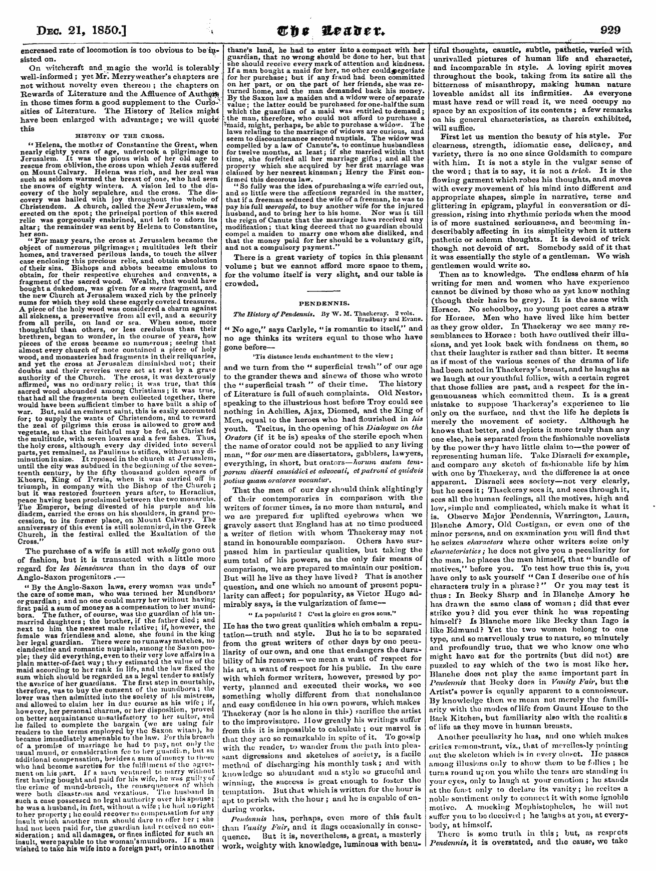 Leader (1850-1860): jS F Y, Country edition - Dec 21, 1850.] \ Ffiftlt Olwlxstt* 929