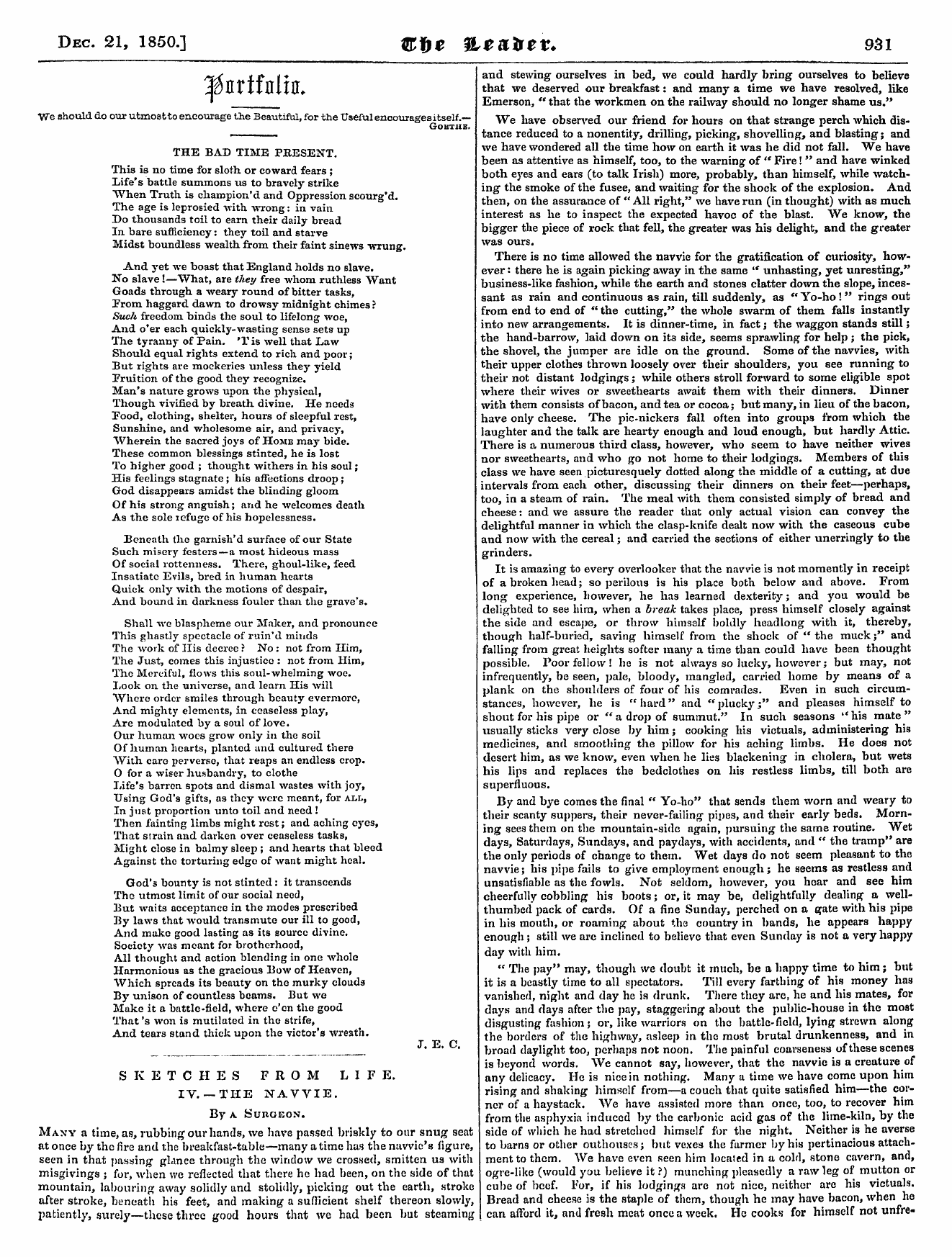 Leader (1850-1860): jS F Y, Country edition - /-5&Gt;^ | J^Hrlinitll. ¦