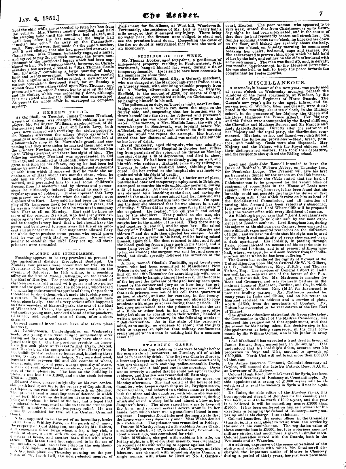 Leader (1850-1860): jS F Y, Country edition - Jan. 4, 1851.] 1