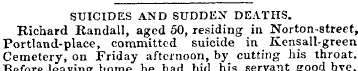 SUICIDES AND SUDDEN DEATHS. Richard Rand...