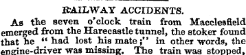RAILWAY ACCIDENTS. As the seven o'clock ...