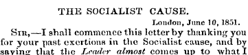 THE SOCIALIST CAUSE. London, June 10, 18...