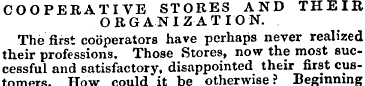 COOPERATIVE STORES AND THEIR ORGANIZATIO...