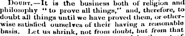 Douht.—It in the business both of religi...
