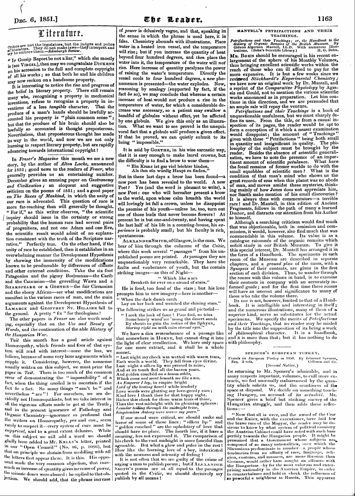 Leader (1850-1860): jS F Y, Country edition - Dec. 6, 1851.] K^T Vltatltv* 1163
