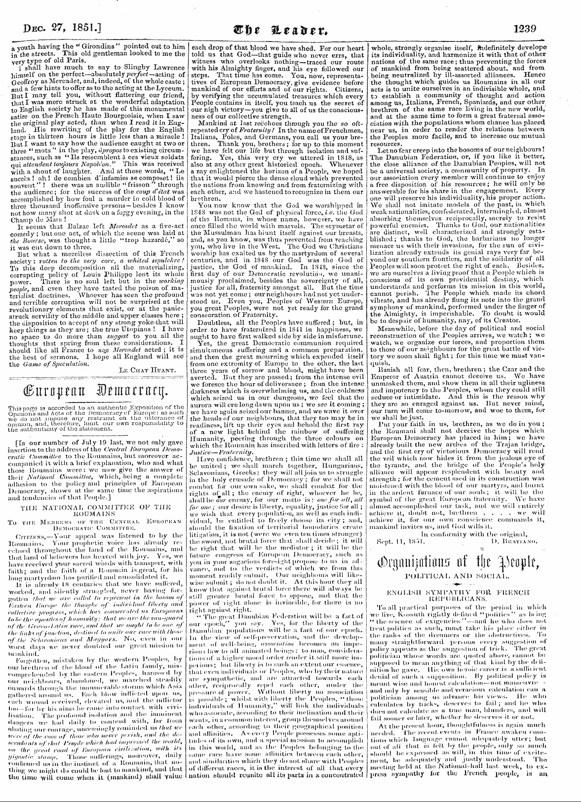 Leader (1850-1860): jS F Y, Country edition - Dec. 27, 1851.] &%$ ^It^Tt, 1239