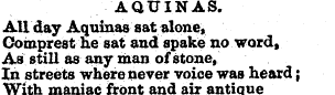 AQUINAS. All day Aquinas sat alone, Comp...