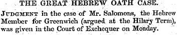 THE GREAT HEBREW OATH CASE. Judgment in ...