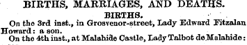 BrRTHS, MARRIAGES, AND DEATHS. BIRTHS. O...