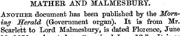 MATHER AND MALMESBURY. Another document ...