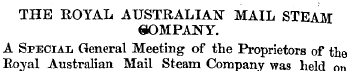 THE ROYAL AUSTRALIAN MAIL STEAM COMPANY....