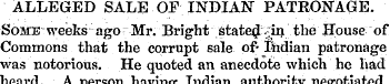 ALLEGED SALE OF INDIAN PATRONAGE. Some w...