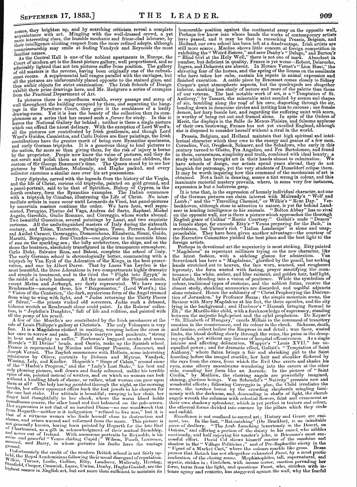 Leader (1850-1860): jS F Y, Country edition - September 17, 1853.] The Leader. 909