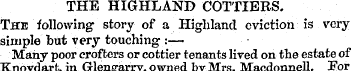 THE HIGHLAND COTTIERS. The following sto...