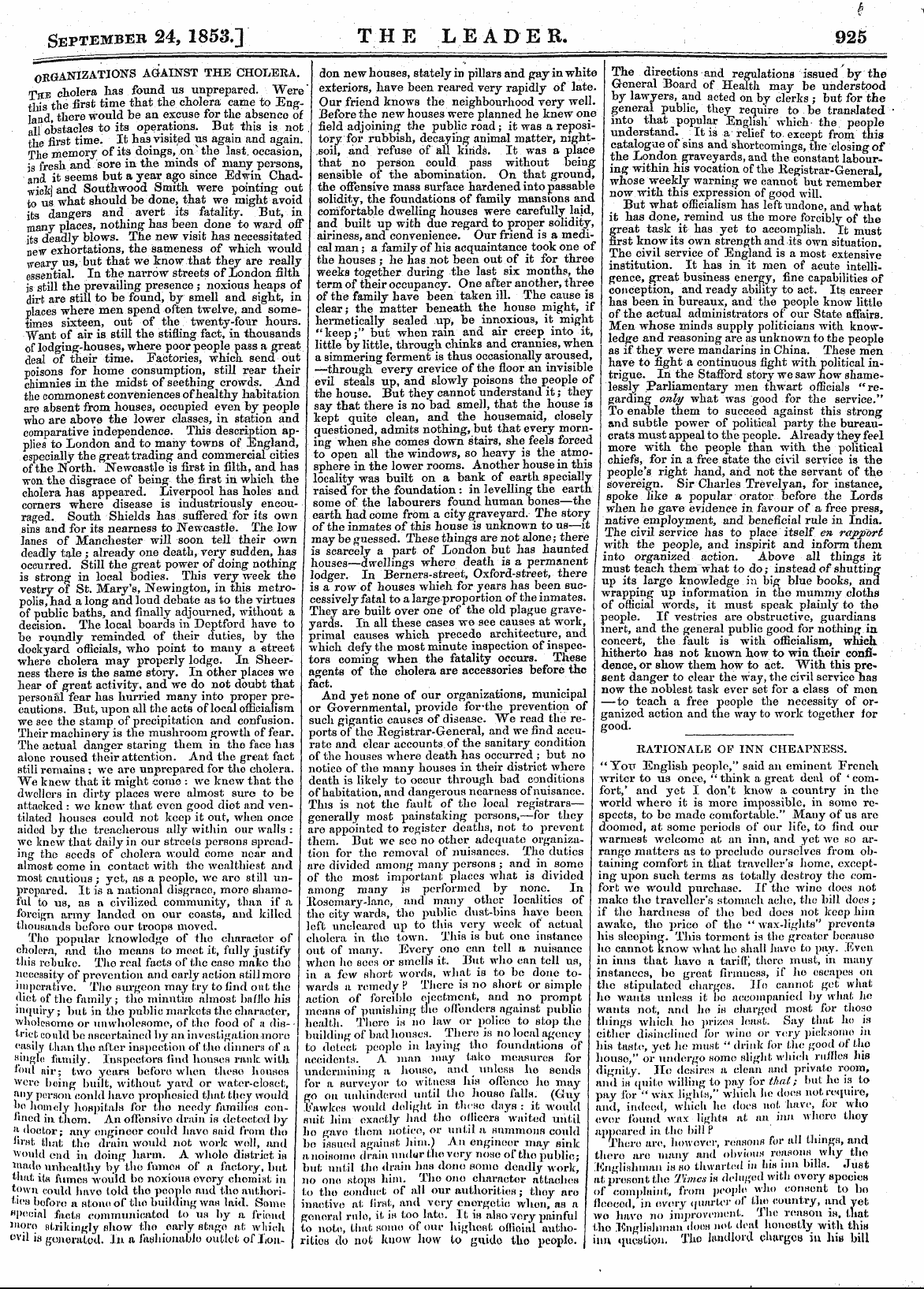 Leader (1850-1860): jS F Y, Country edition - September 24, 1853.] The Leader, 925