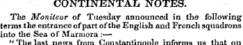 CONTINENTAL NOTES. The Moniteur of Tuesd...