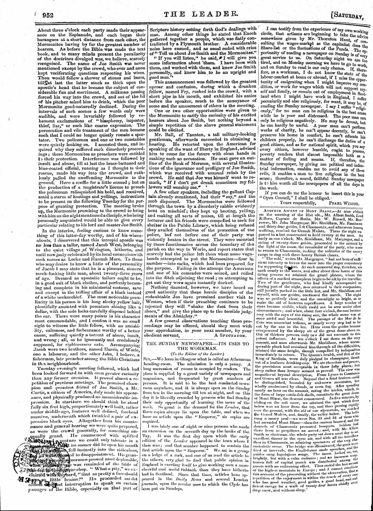 Leader (1850-1860): jS F Y, 2nd edition - ( 952 The Leader, W^Mkf,