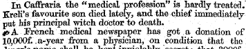 In Caffraria the "medical profession" is...