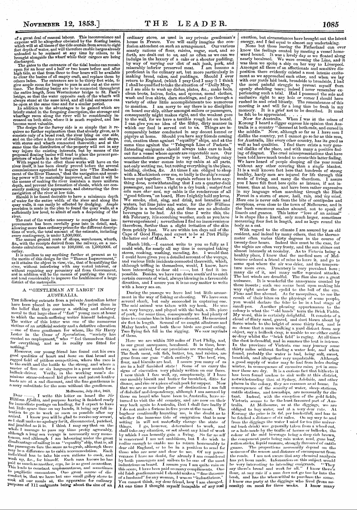 Leader (1850-1860): jS F Y, Country edition - November 12, 1853] T H E L E Ape R. 1085