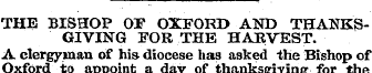 THE BISHOP OF OXFORD AND THANKSGIVING FO...