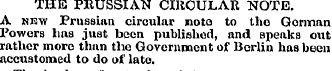 THIS PRUSSIAN CIRCULAR NOTE. A new Pruss...