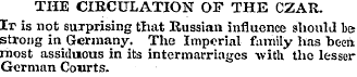THE CIRCULATION OF THE CZAR. Ir is not s...