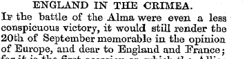 ENGLAND IN THE CRIMEA. If the battle of ...