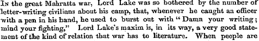 In the great Mahratta war, Lord Lake was...