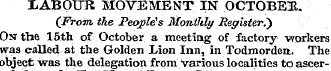 IiABOUR MOVEMENT IN OCTOBEH. (From, the ...