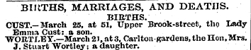BIItTHS, MARRIAGES, AND DEATHS. BIRTHS. ...