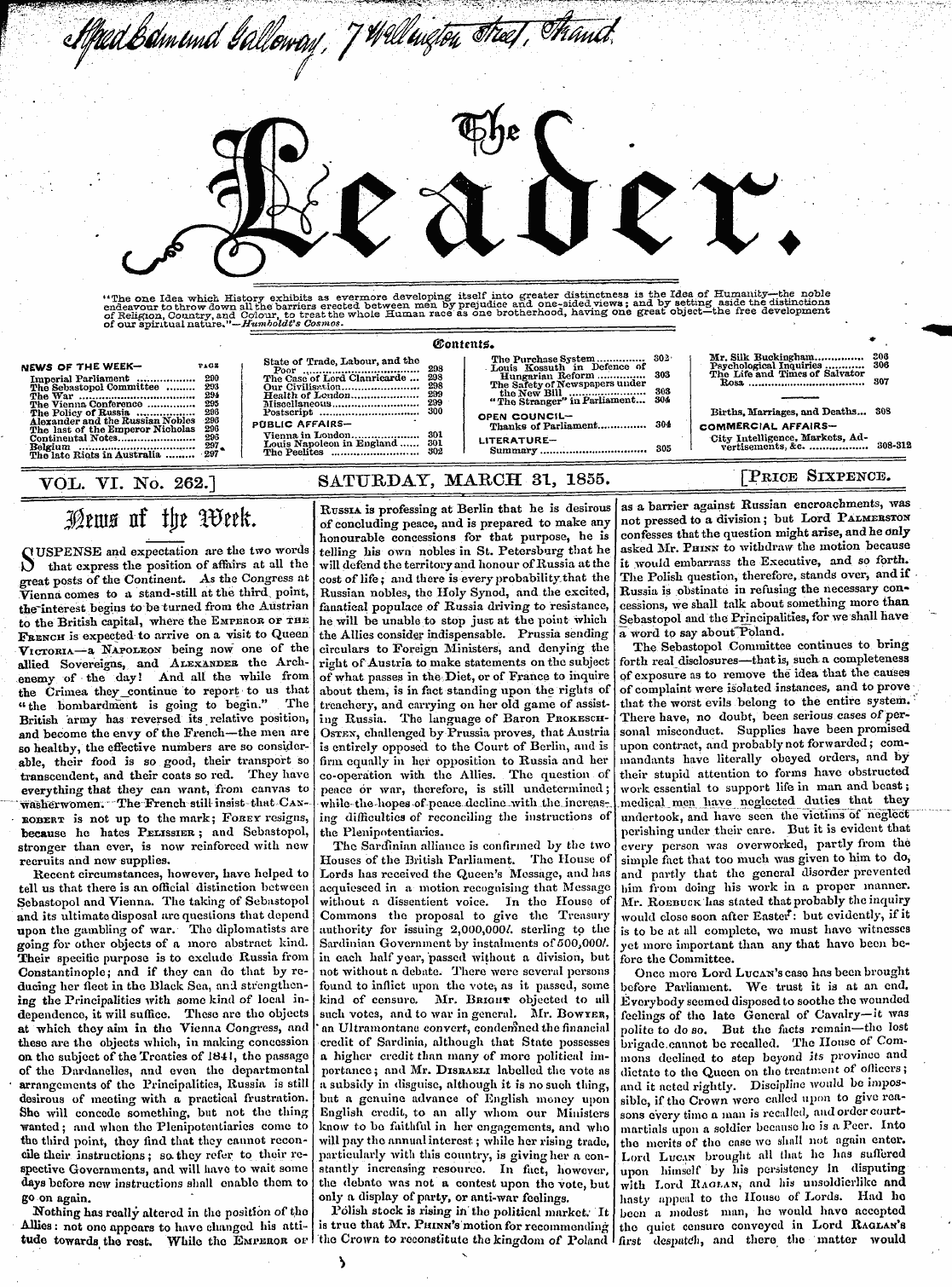 Leader (1850-1860): jS F Y, 2nd edition - ©On Tents. ?