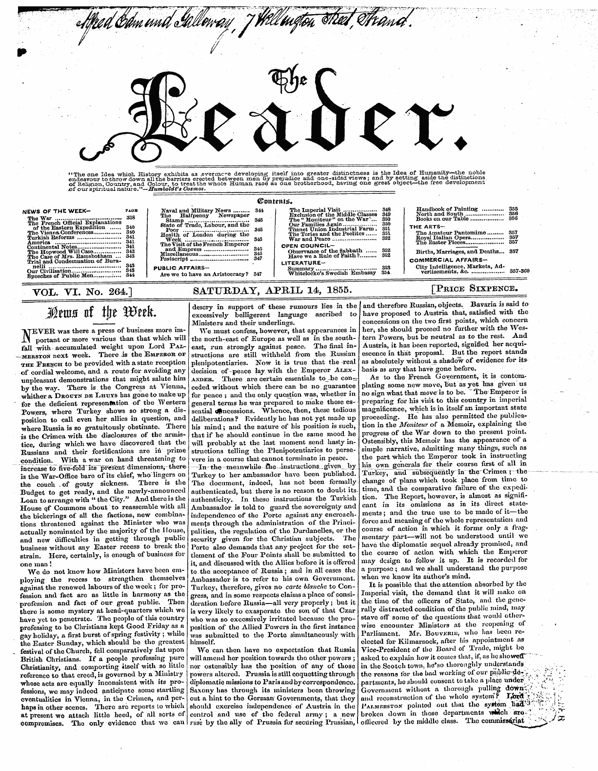 Leader (1850-1860): jS F Y, 2nd edition - * ? - Qfd ^*C < _ X15^' "V Cv -U ^ V ?