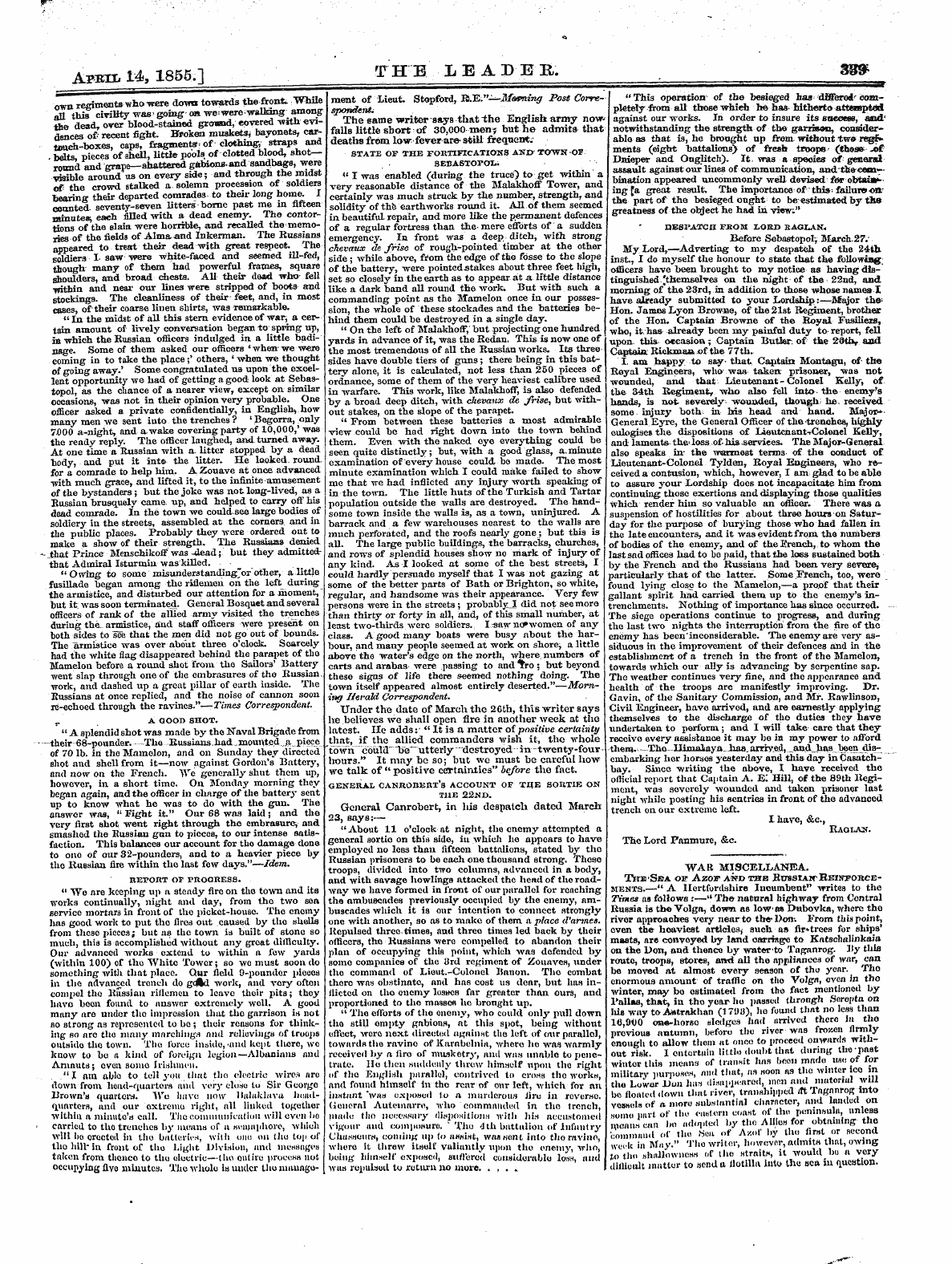 Leader (1850-1860): jS F Y, 2nd edition - War Miscellanea. Tsflb'sfia Of Azov And ...