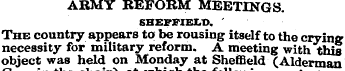 ARMY REFORM MEETINGS. SHEFFIELD. ' The c...