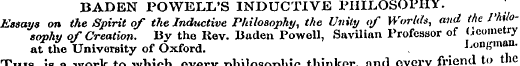 BADEN POWELL'S INDUCTIVE PHILOSOPHY. ; E...