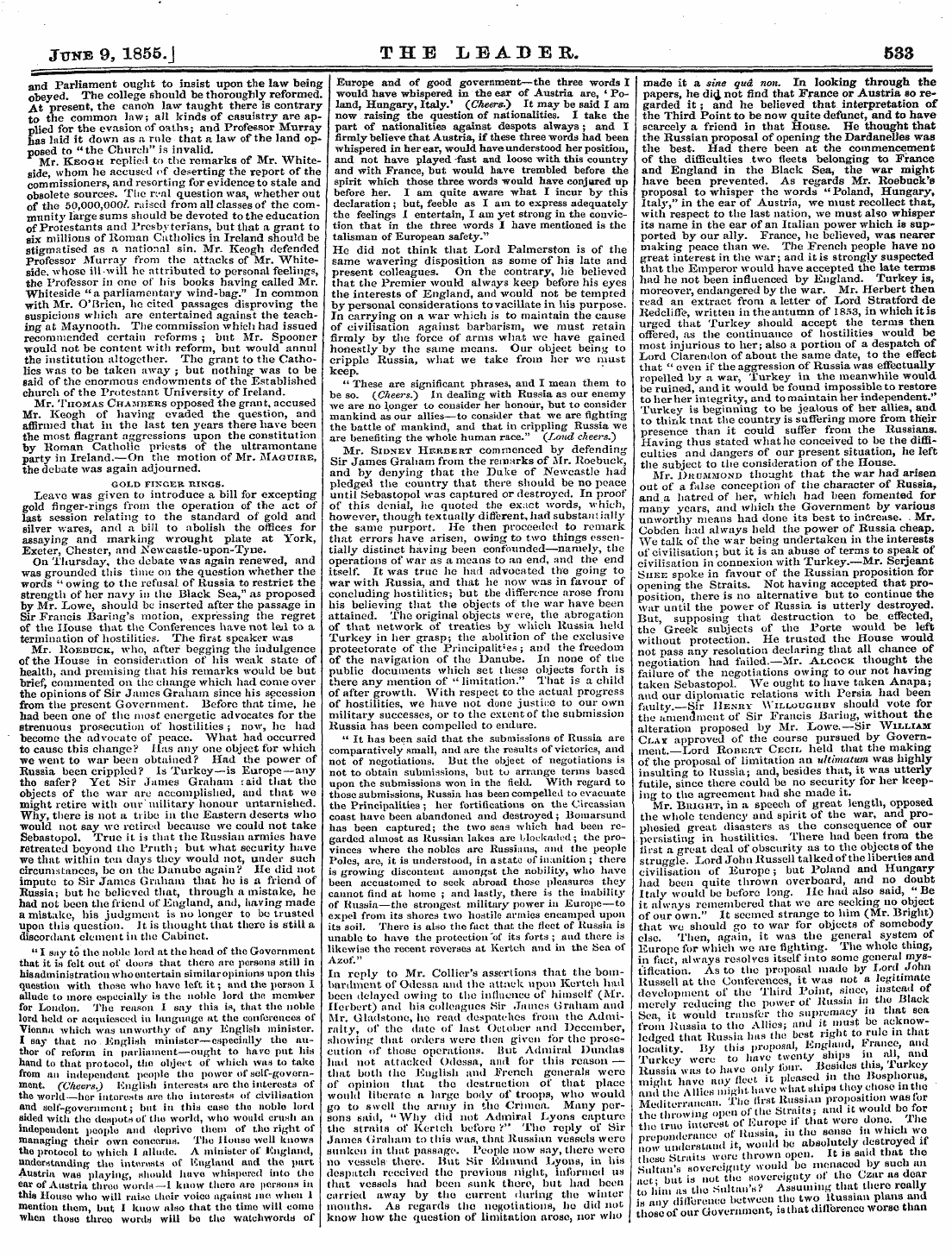 Leader (1850-1860): jS F Y, 2nd edition - June 9, 1855.J The Leader. 533