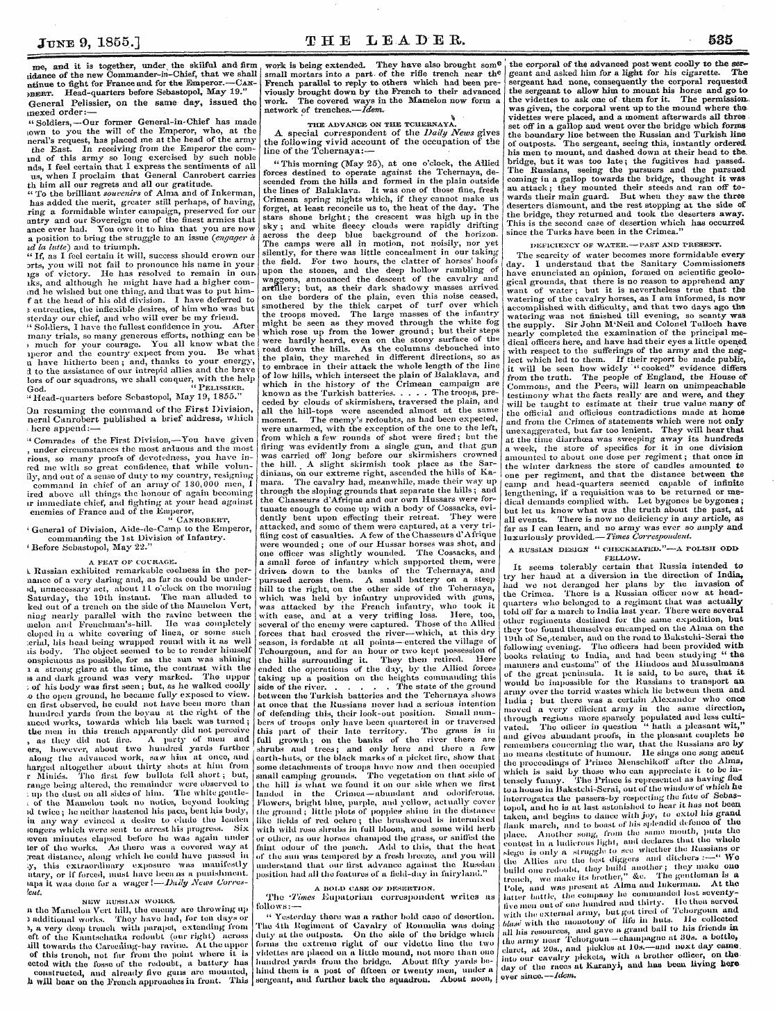 Leader (1850-1860): jS F Y, 2nd edition - June 9, 1855.] The Leader. 535