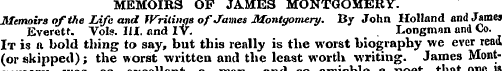 MEMOIRS OF JAMES MONTGOMERY. Memoiraof t...