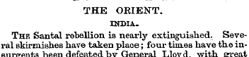 THE ORIENT. INDIA. The Santal rebellion ...