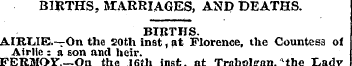 BIRTHS, MARRIAGES, AND DEATHS. BIItTHS. ...
