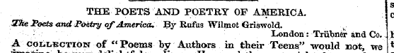 THE POETS AND POETBT OF AMERICA. }-\ The...